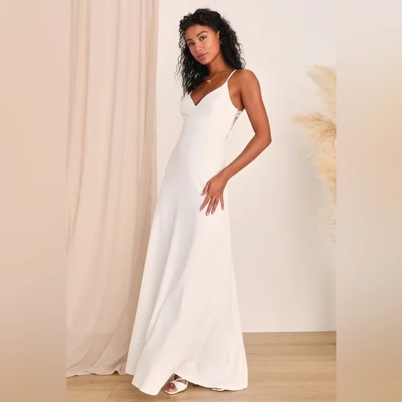 Lulus | Dresses | Lulus Forever Fairytale White Lace Sleeveless Maxi Dress  Sz Xs Wedding Elopement | Poshmark